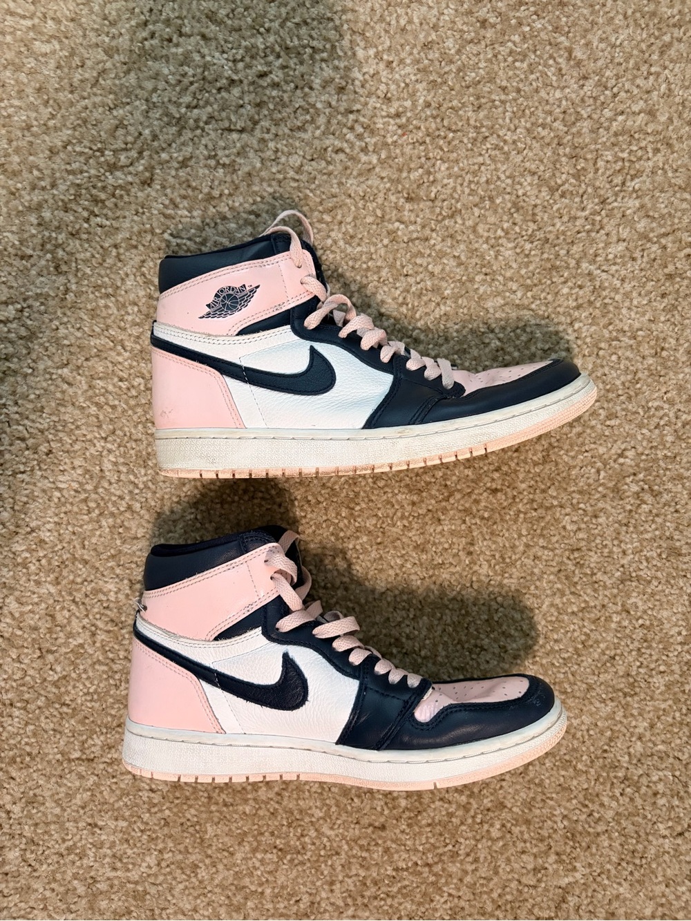 Nike Women's High-Top Sneakers — Pink/Black/White